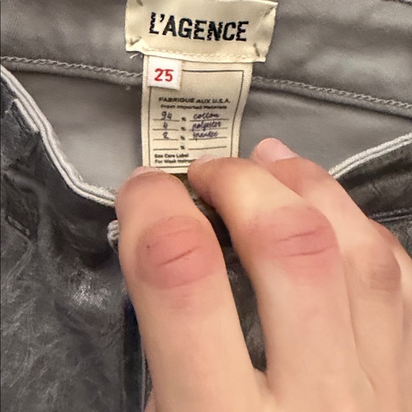 NWT L’agence silver coated Marguerite skinny jeans - Picture 5 of 9